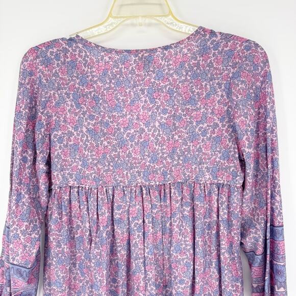 MAHLI The Label Neon Moon Boho Midi Dress In Berry Size S/M Coastal Cowgirl Glam - Picture 14 of 15